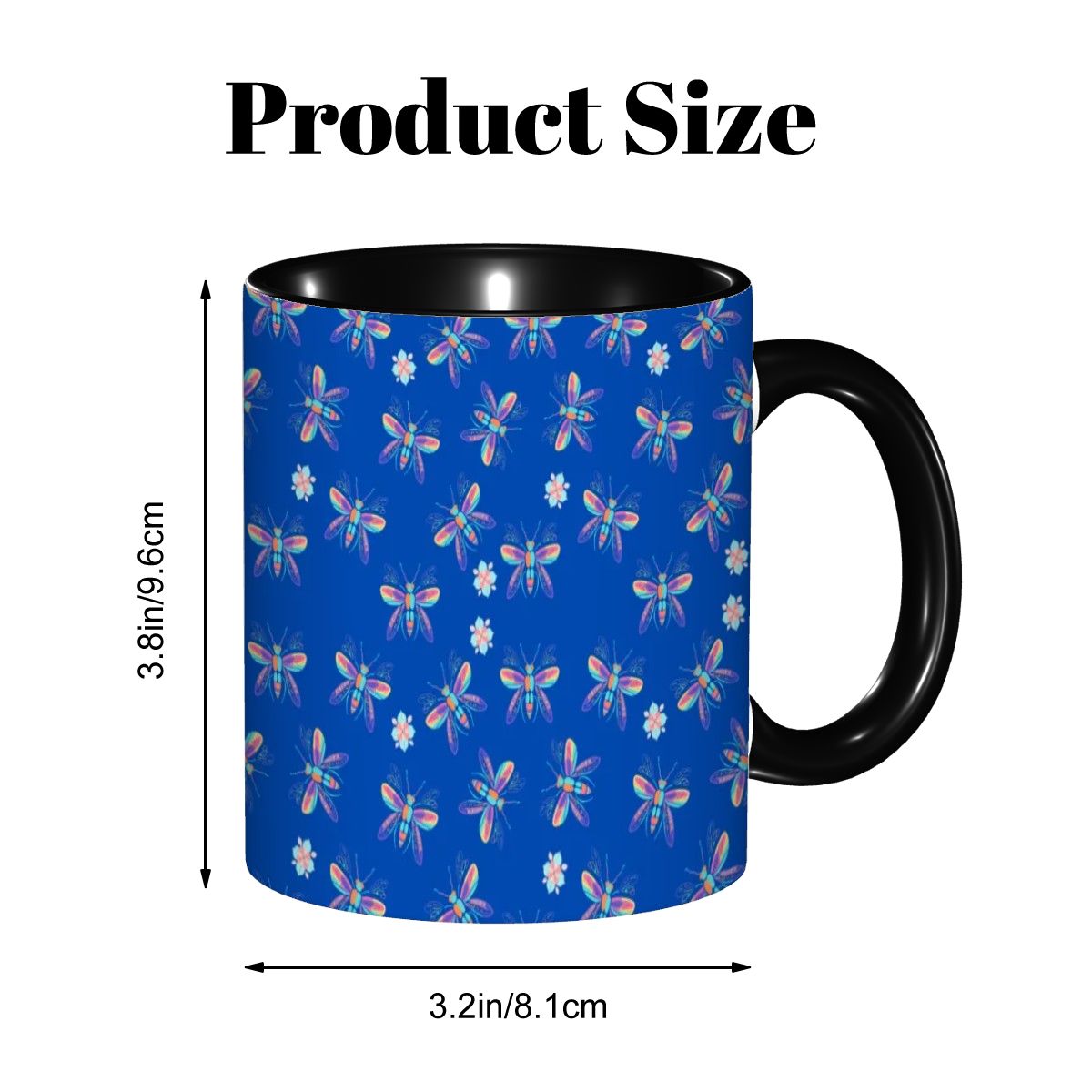 "Iridescent Flight, Blue" 11oz Dragonfly Mug - Rabbit Haven