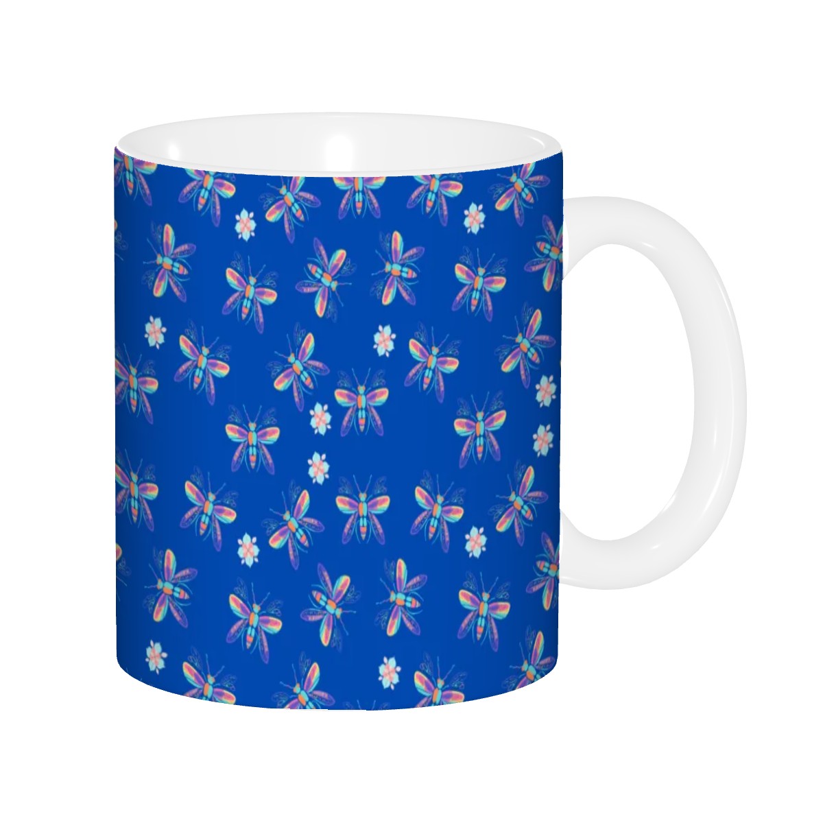 "Iridescent Flight, Blue" 11oz Dragonfly Mug - Rabbit Haven