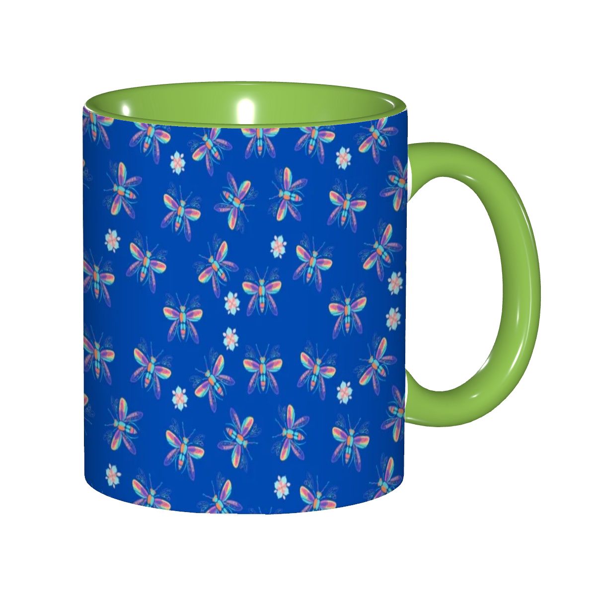 "Iridescent Flight, Blue" 11oz Dragonfly Mug - Rabbit Haven