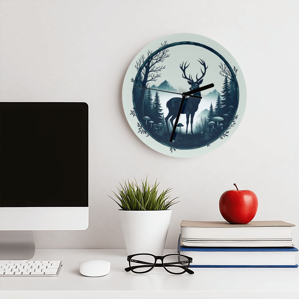 "Deer Grove" Woodland Wall Clock