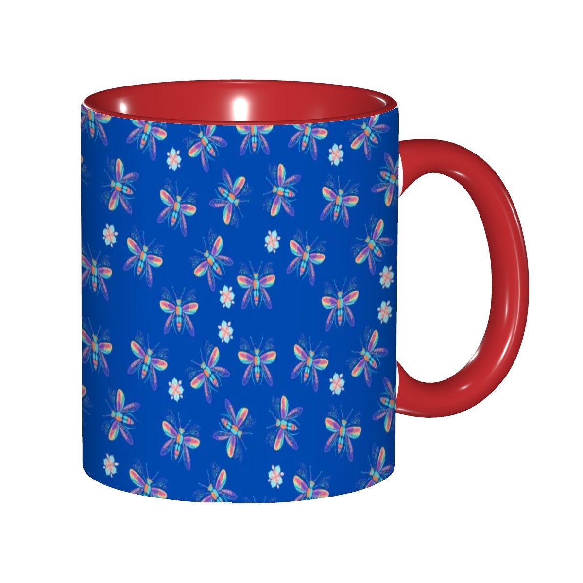 "Iridescent Flight, Blue" 11oz Dragonfly Mug - Rabbit Haven