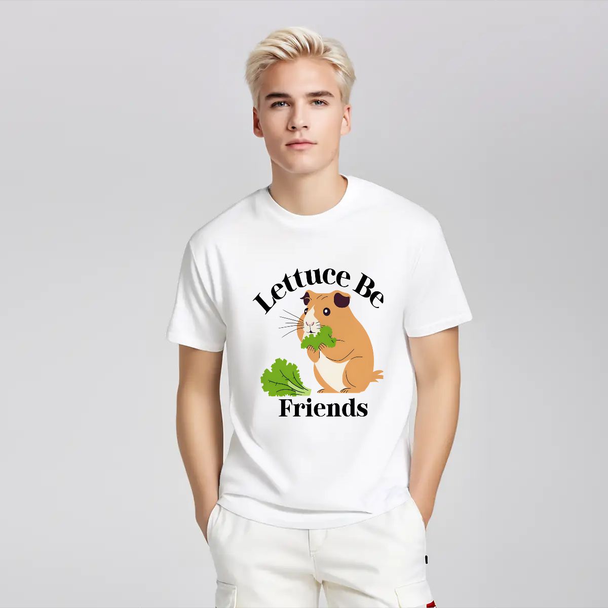 "Lettuce Be Friends" Guinea Pig T-shirt - Rabbit Haven
