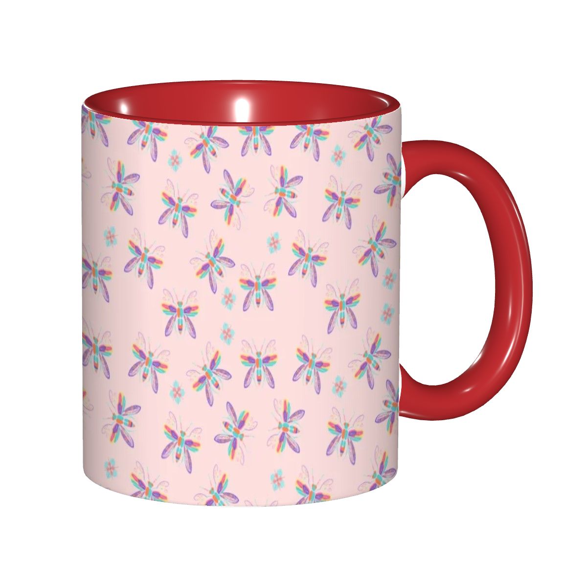 "Iridescent Flight, Pink" 11oz Dragonfly Mug - Rabbit Haven