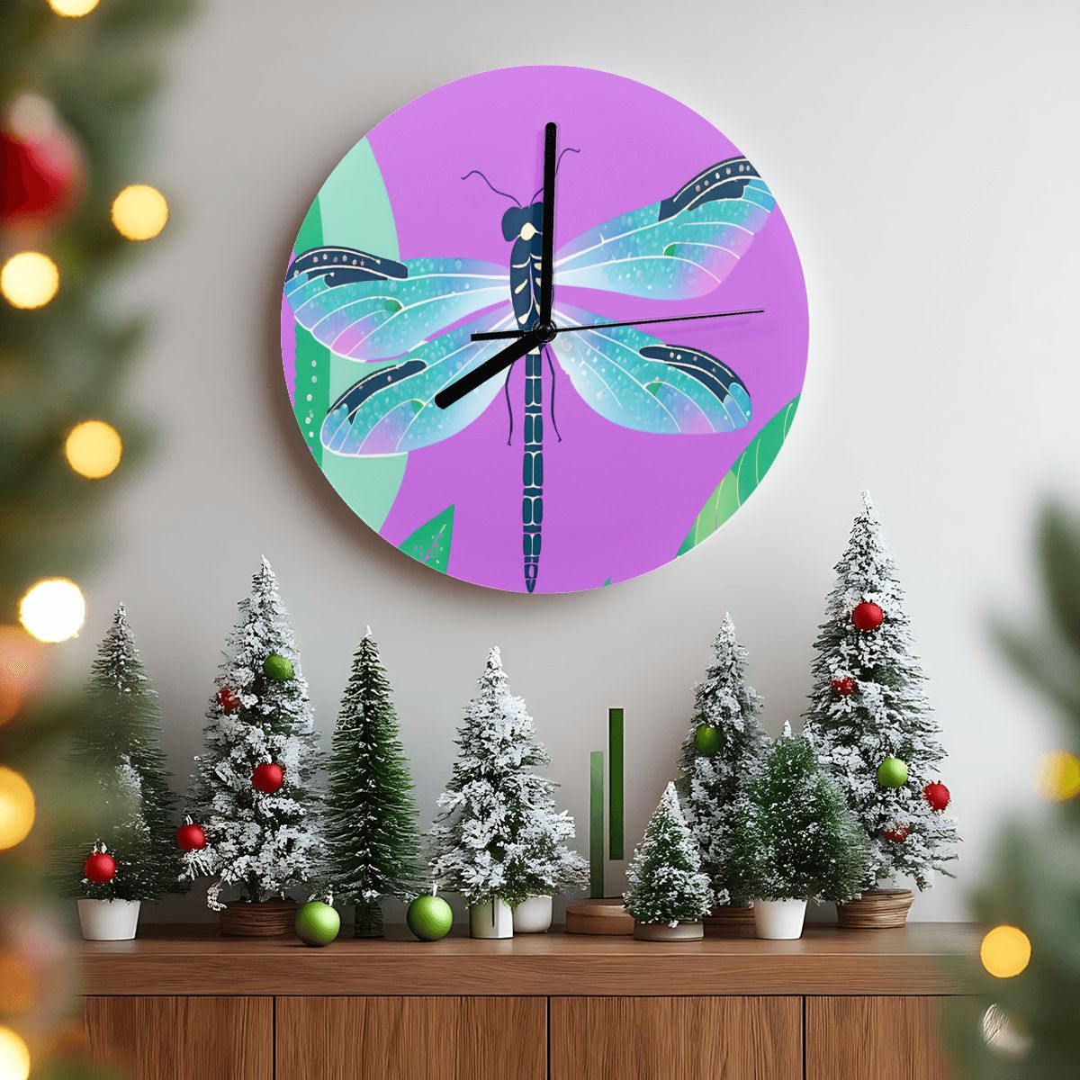 "Dragonfly Daydream" Elegant Dragonfly wall Clock