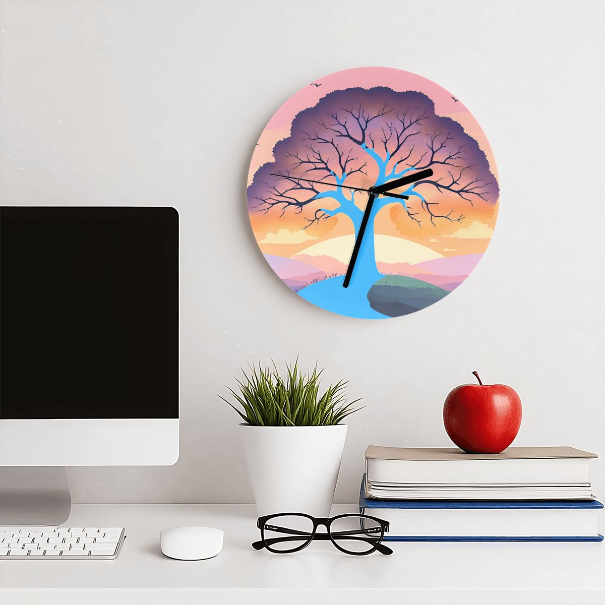"Serenity Tree" Whimsical Woodland Wall Clock