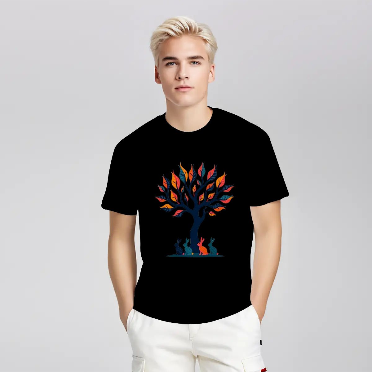 "Golden Hour Grove" Rabbit T-Shirt - Rabbit Haven