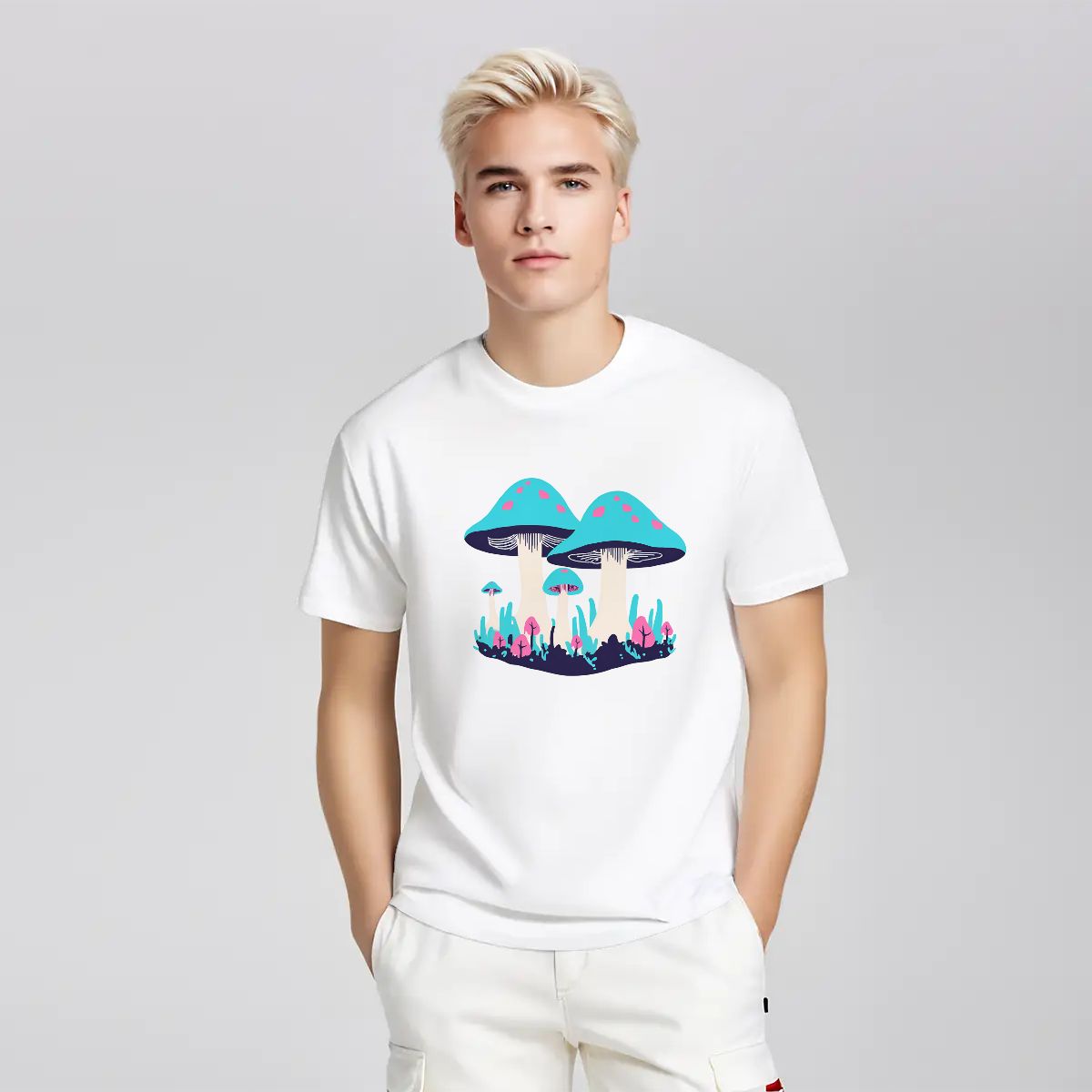 "Fungi Field" Mushroom T-Shirt - Rabbit Haven