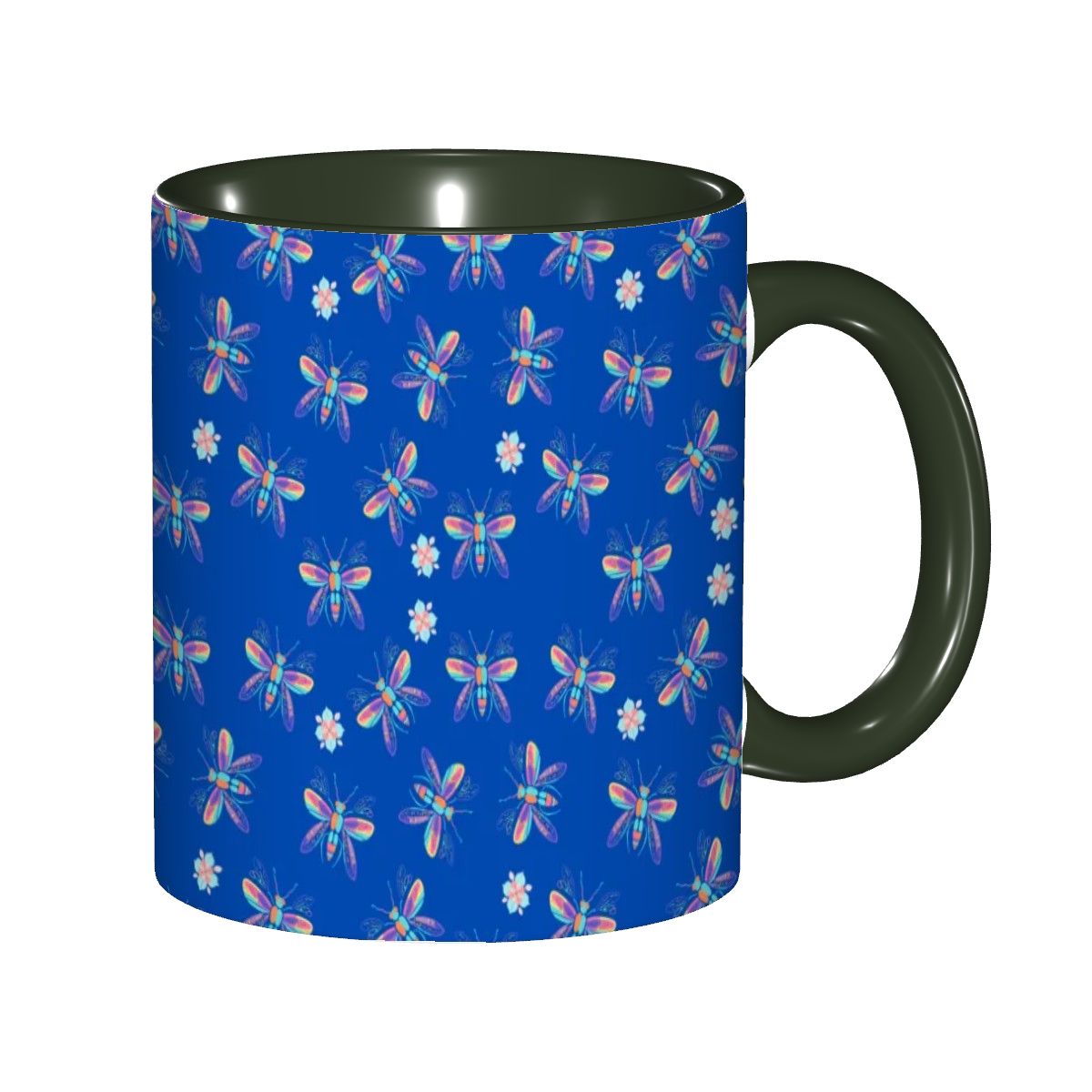 "Iridescent Flight, Blue" 11oz Dragonfly Mug - Rabbit Haven