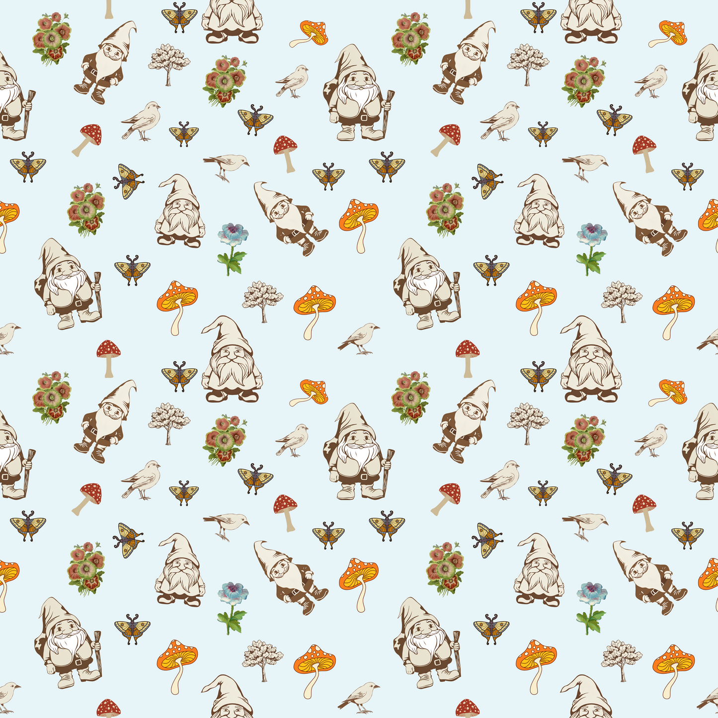 "Forest Folk" Light Blue Blankets - Rabbit Haven