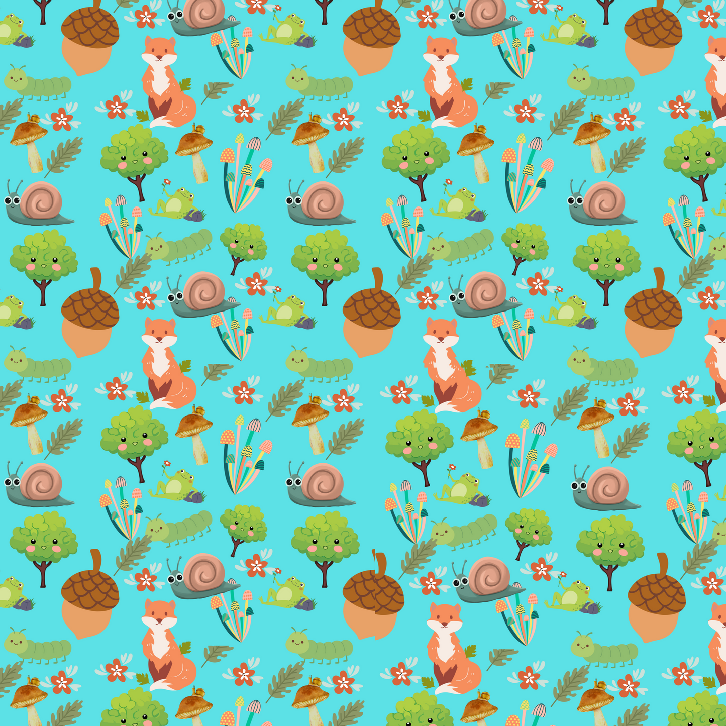 "Foxy Forest" Blanket – Blue Fleece Throw with Foxes, Trees & Woodland Creatures, Cute Nature-Inspired Decor Gift