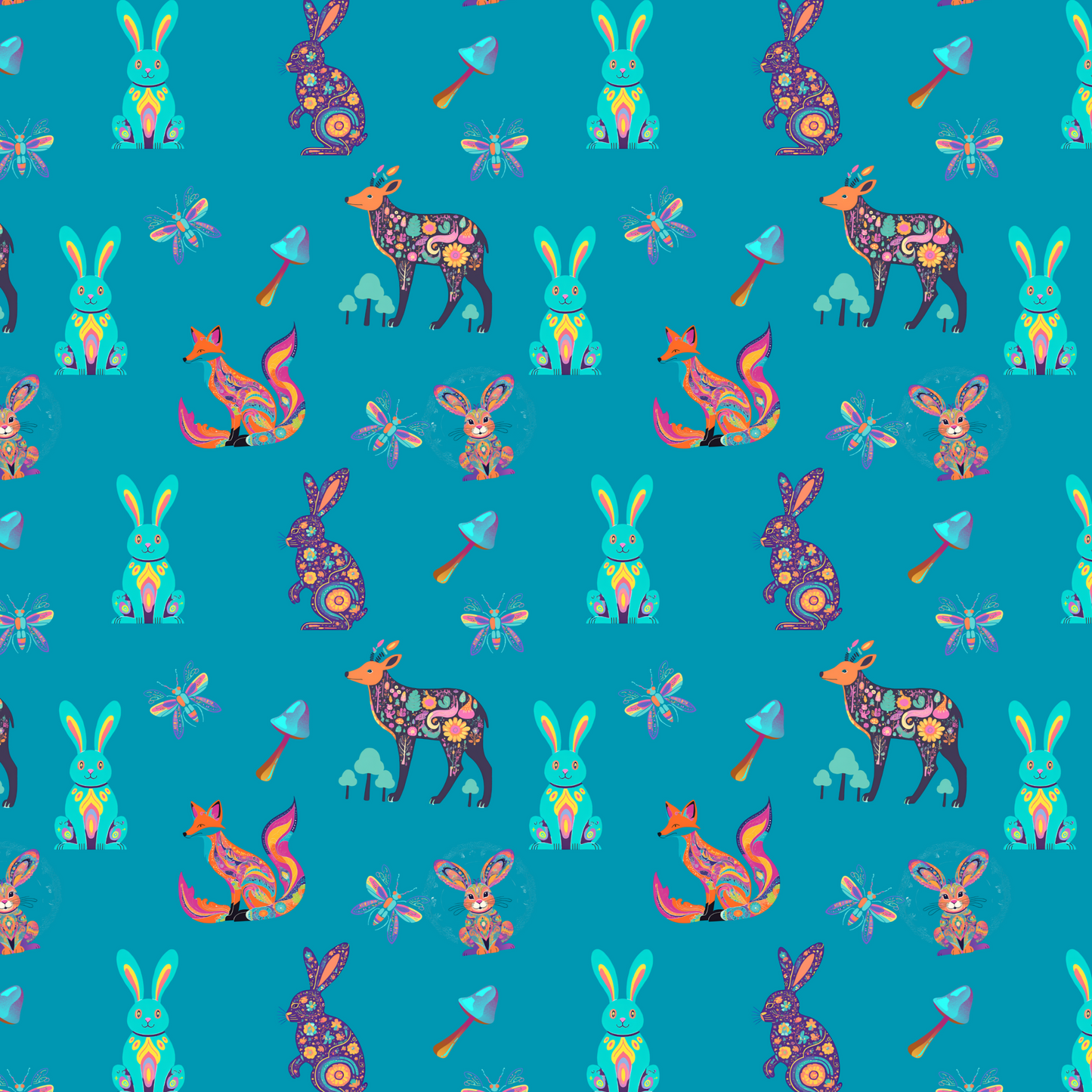 "Woodland Parade" Blankets - Rabbit Haven