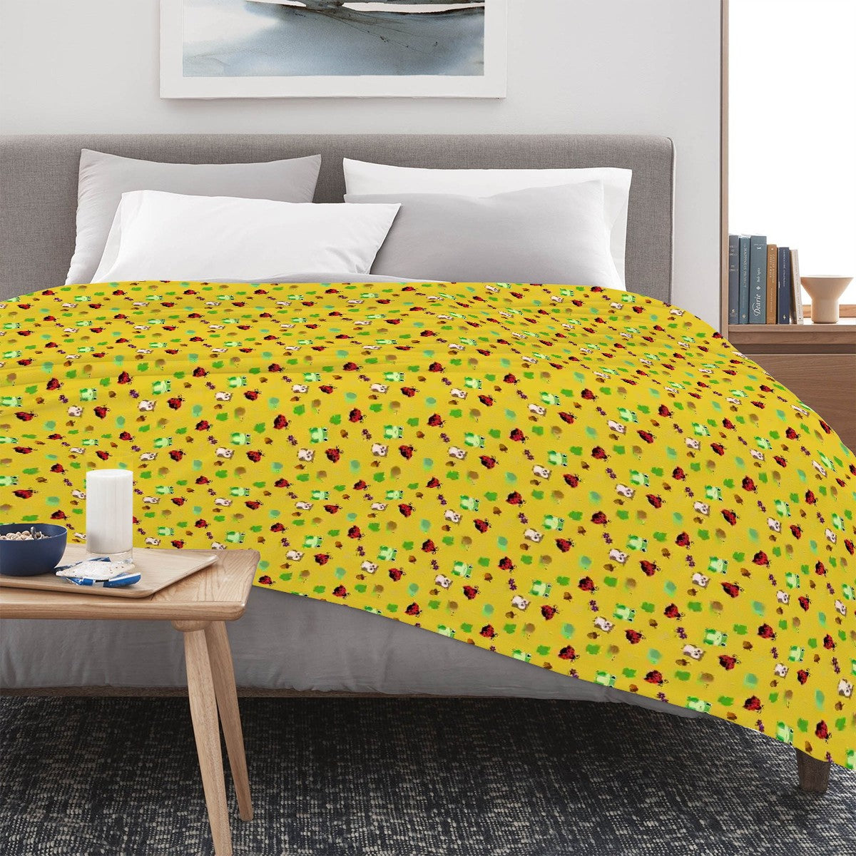 "Forest Frolic" Yellow Blankets - Rabbit Haven