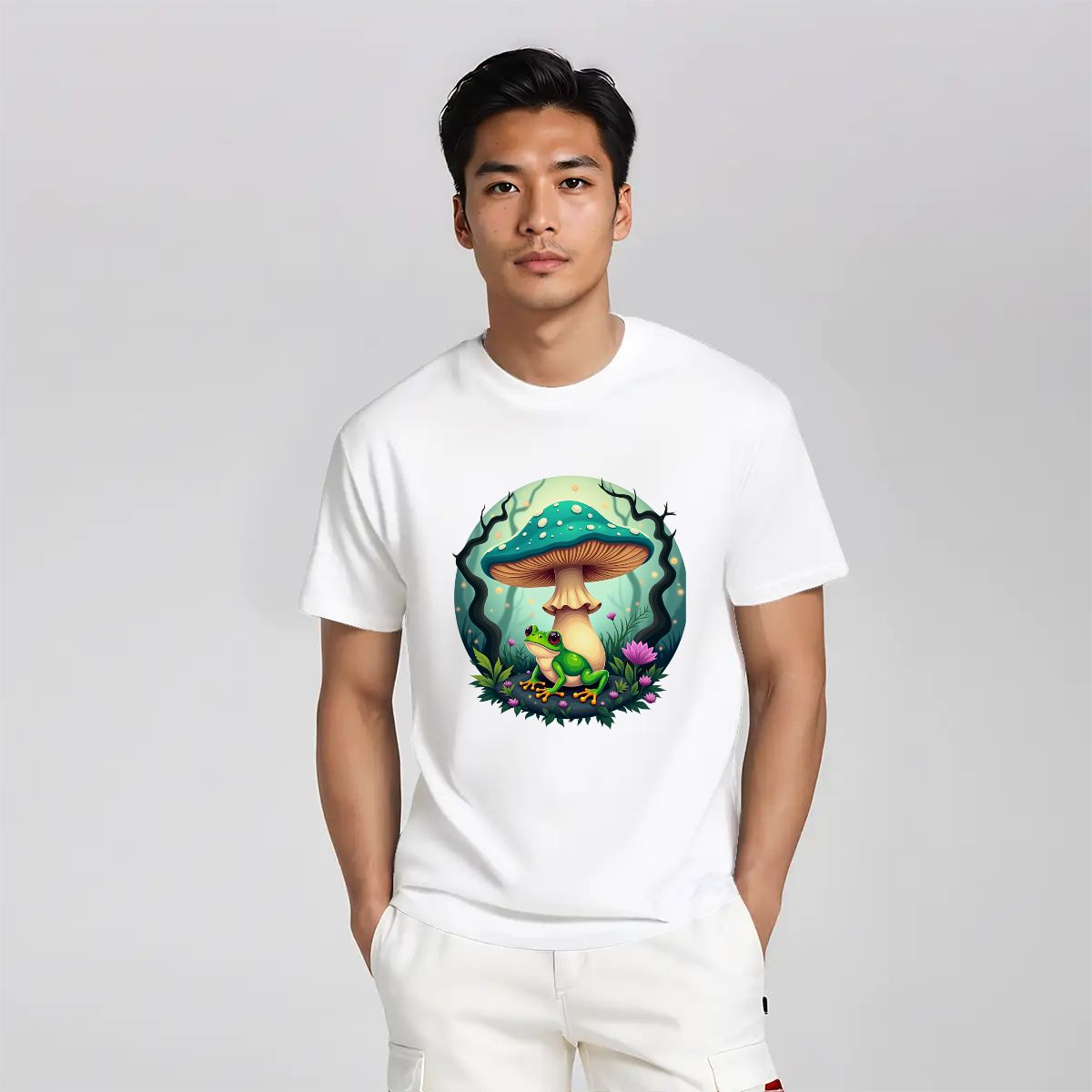 "Cap Guardian" Mushroom & Frog T-Shirt - Rabbit Haven