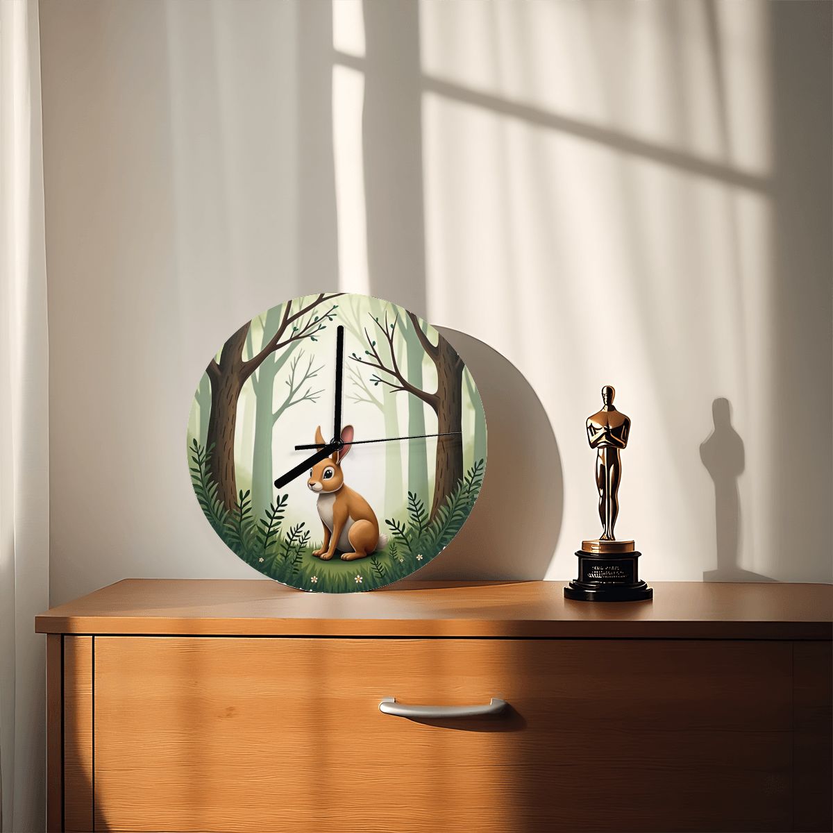 "Fernwood Friend" Rabbit Wall Clock