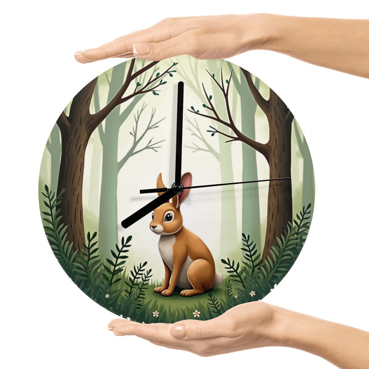 "Fernwood Friend" Rabbit Wall Clock
