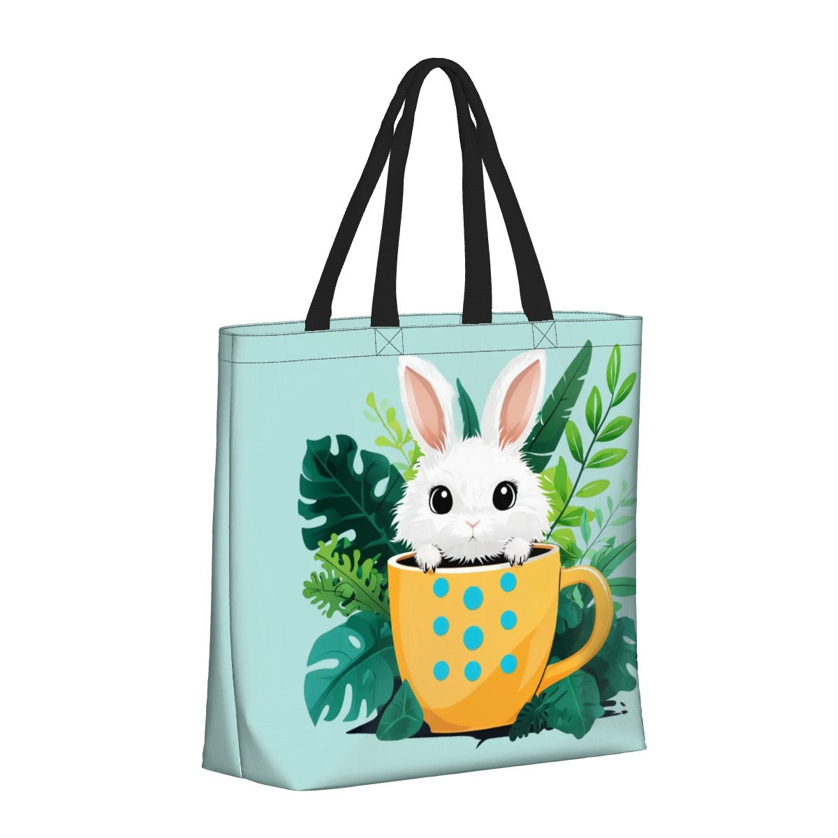 "Cuppa Bunny" Cute Rabbit in Teacup Nature Shoulder Bag
