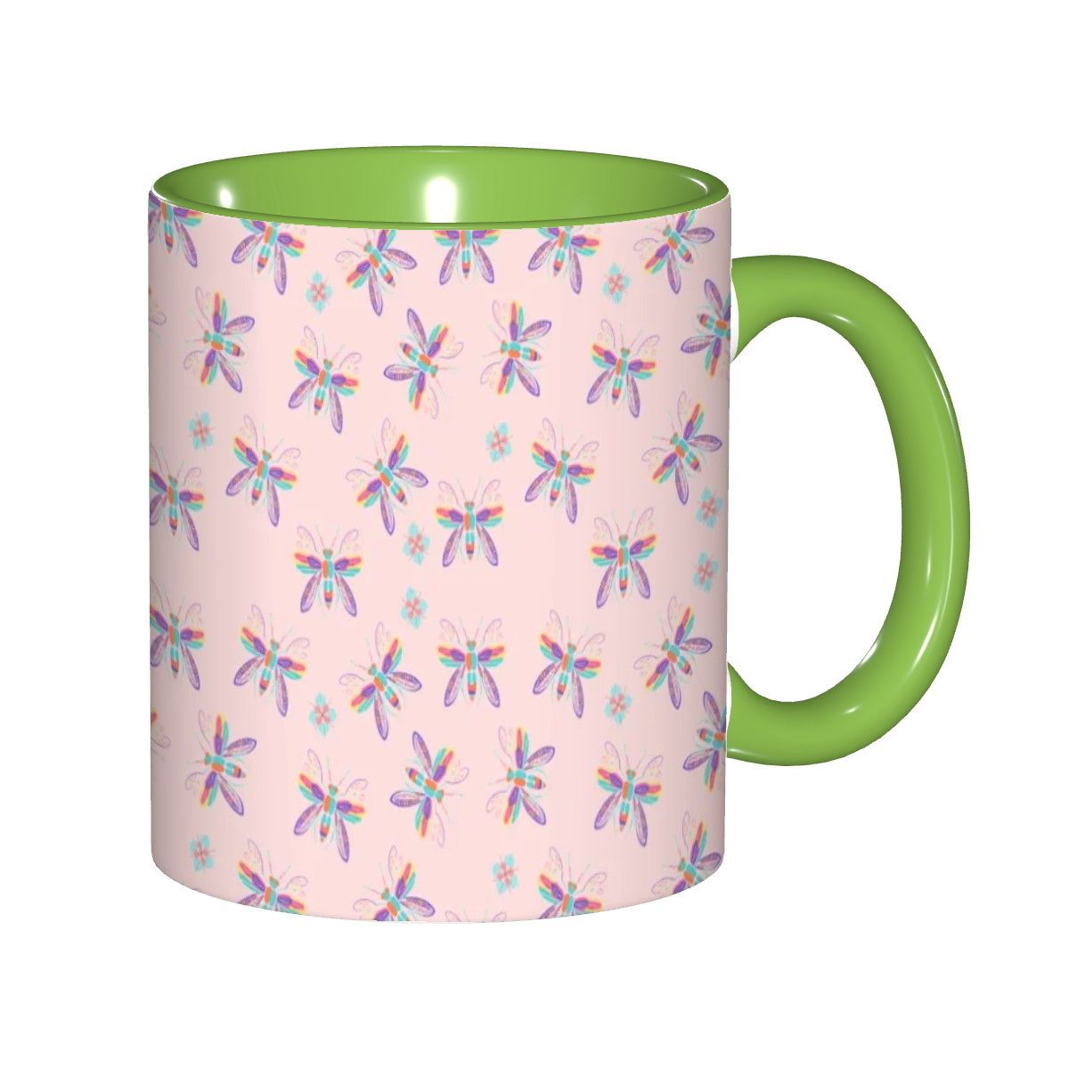 "Iridescent Flight, Pink" 11oz Dragonfly Mug - Rabbit Haven
