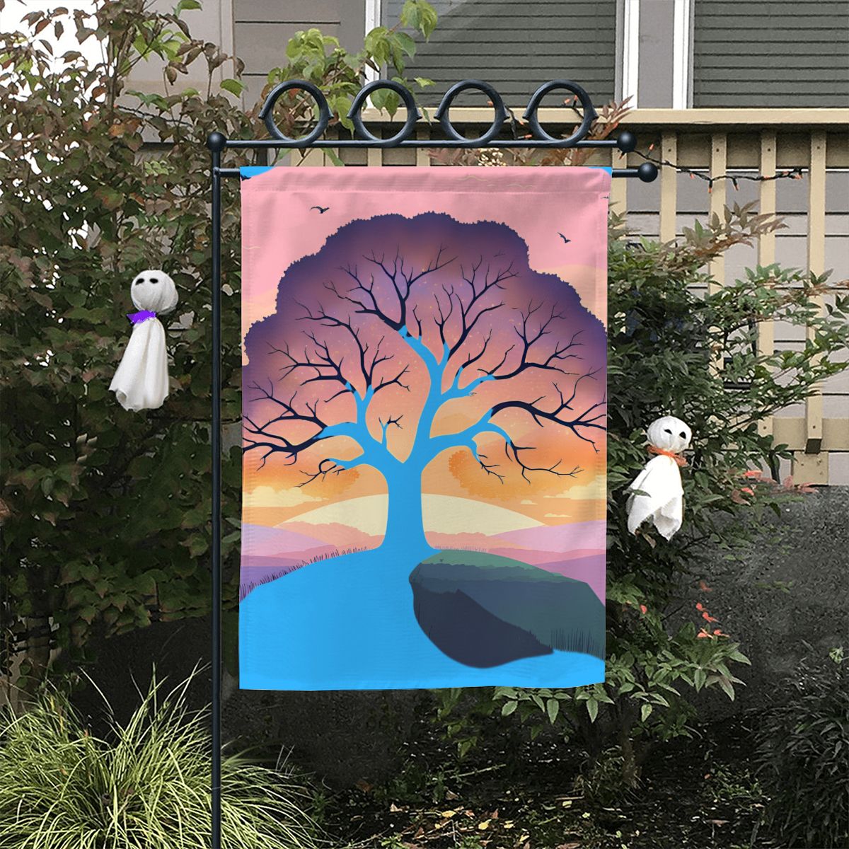 Serenity Tree Garden Flag – Tranquil Tree Outdoor Yard Decor