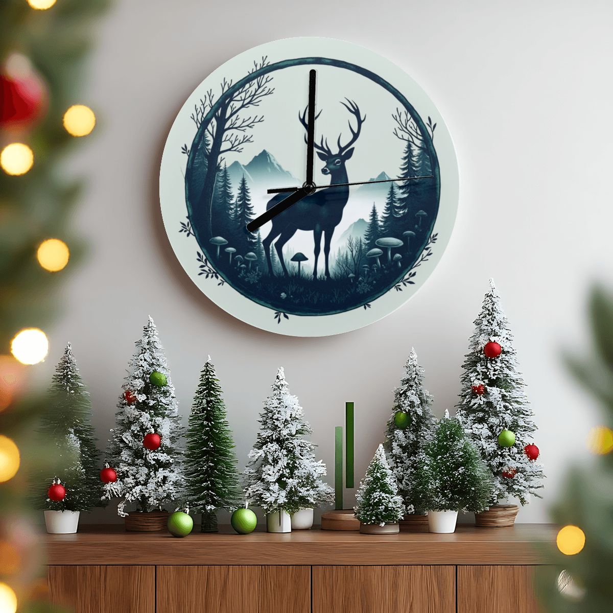 "Deer Grove" Woodland Wall Clock