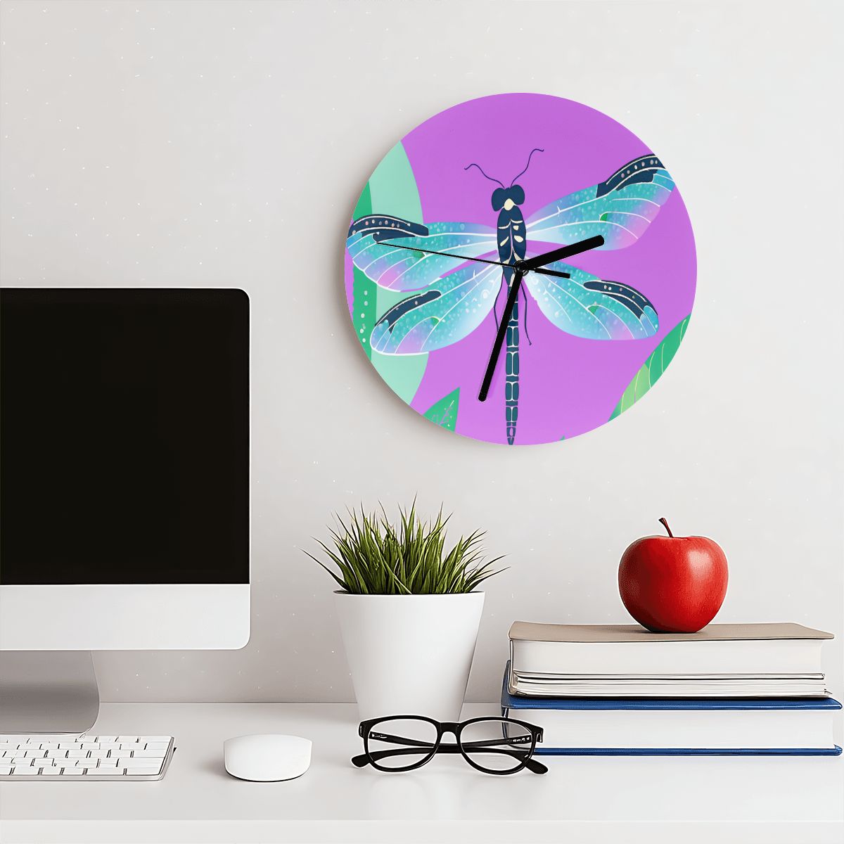 "Dragonfly Daydream" Elegant Dragonfly wall Clock