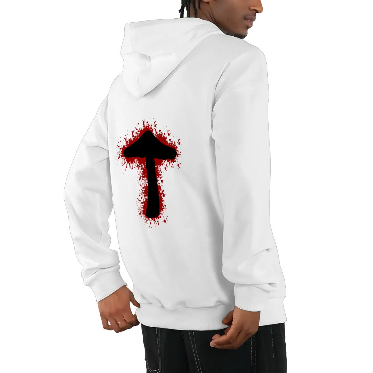 "Inkburst Mushroom" Adult Hoodie Double-Sided Design - Rabbit Haven