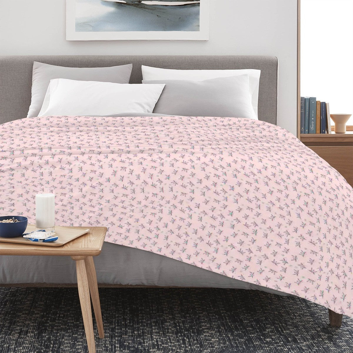 "Iridescent Flight" Pink Blankets - Rabbit Haven