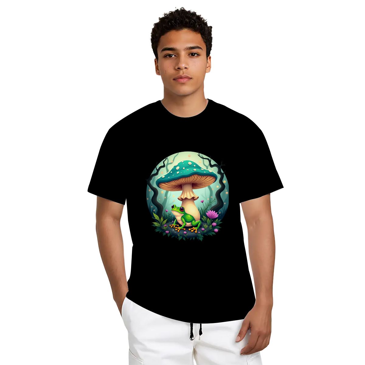 "Cap Guardian" Mushroom & Frog T-Shirt - Rabbit Haven