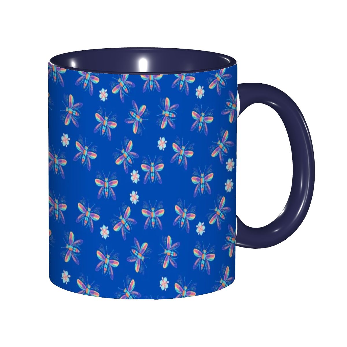 "Iridescent Flight, Blue" 11oz Dragonfly Mug - Rabbit Haven