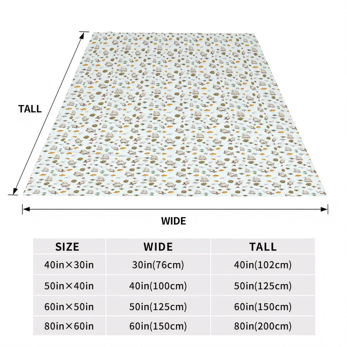 "Forest Folk" Light Blue Blankets - Rabbit Haven