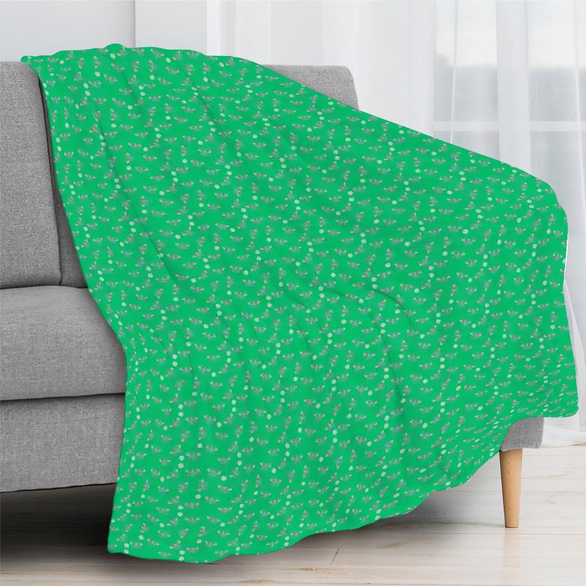 "Iridescent Flight" Green Blankets - Rabbit Haven