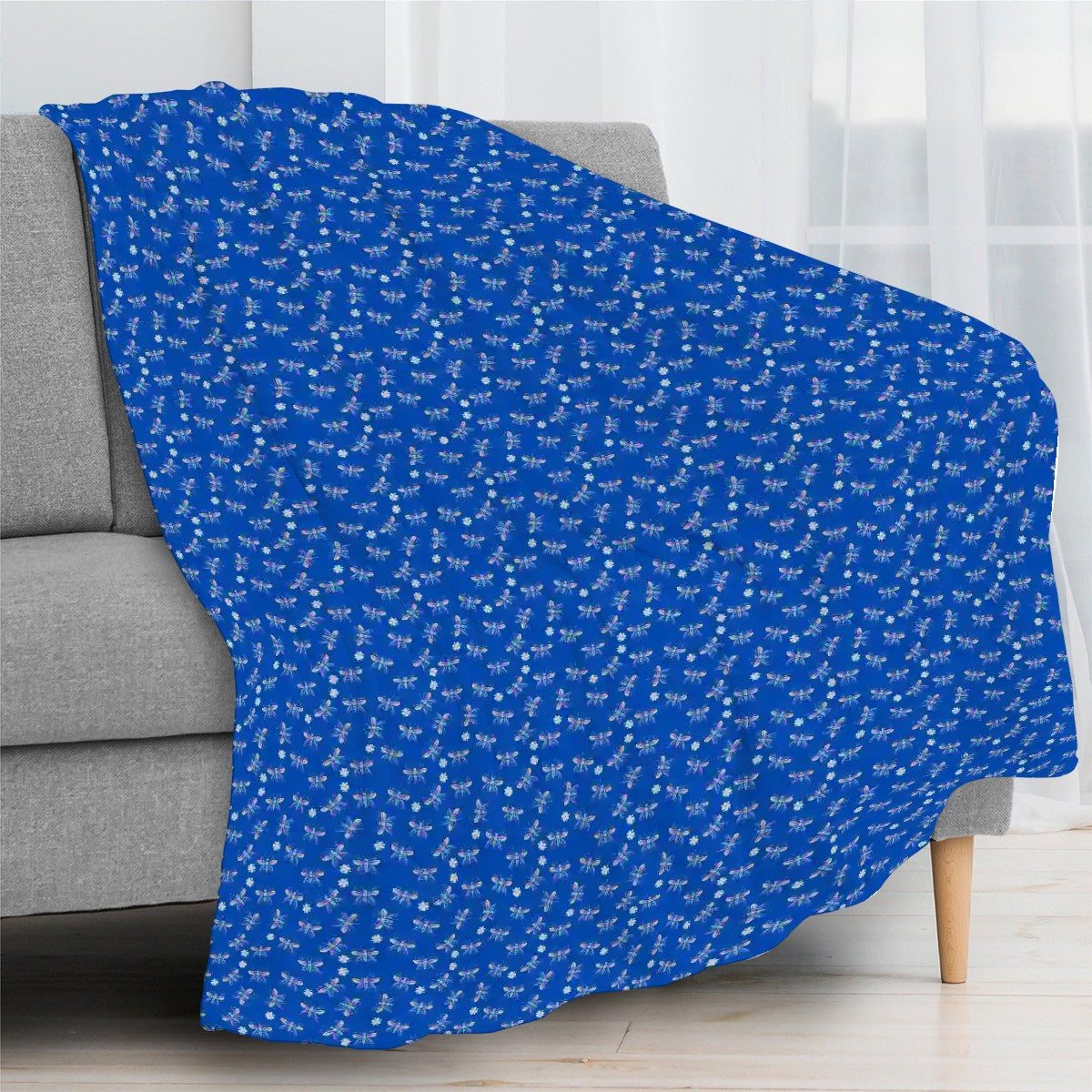 "Iridescent Flight" Blue Blankets - Rabbit Haven