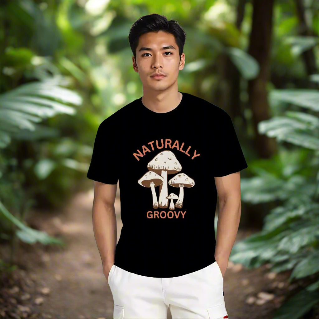 "Naturally Groovy" Mushroom T-Shirt Style2 - Rabbit Haven