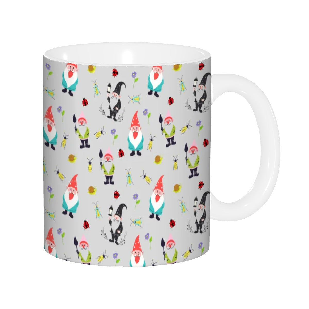 "Gnome Trails, Grey" 11oz Gnome Mug - Rabbit Haven