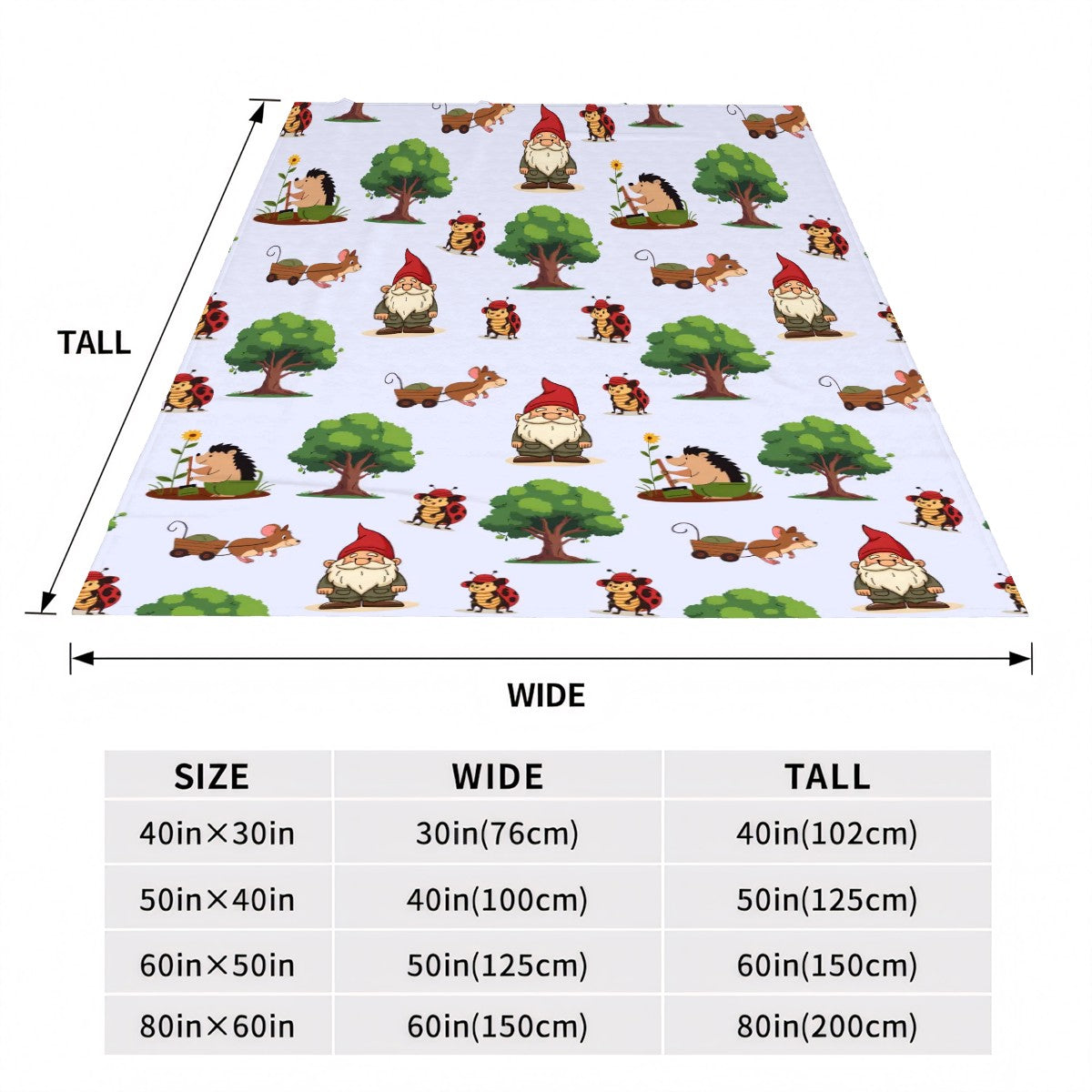 Gnome Folk & Friends Lavender Blanket – Cozy Gnomes & Woodland Animals