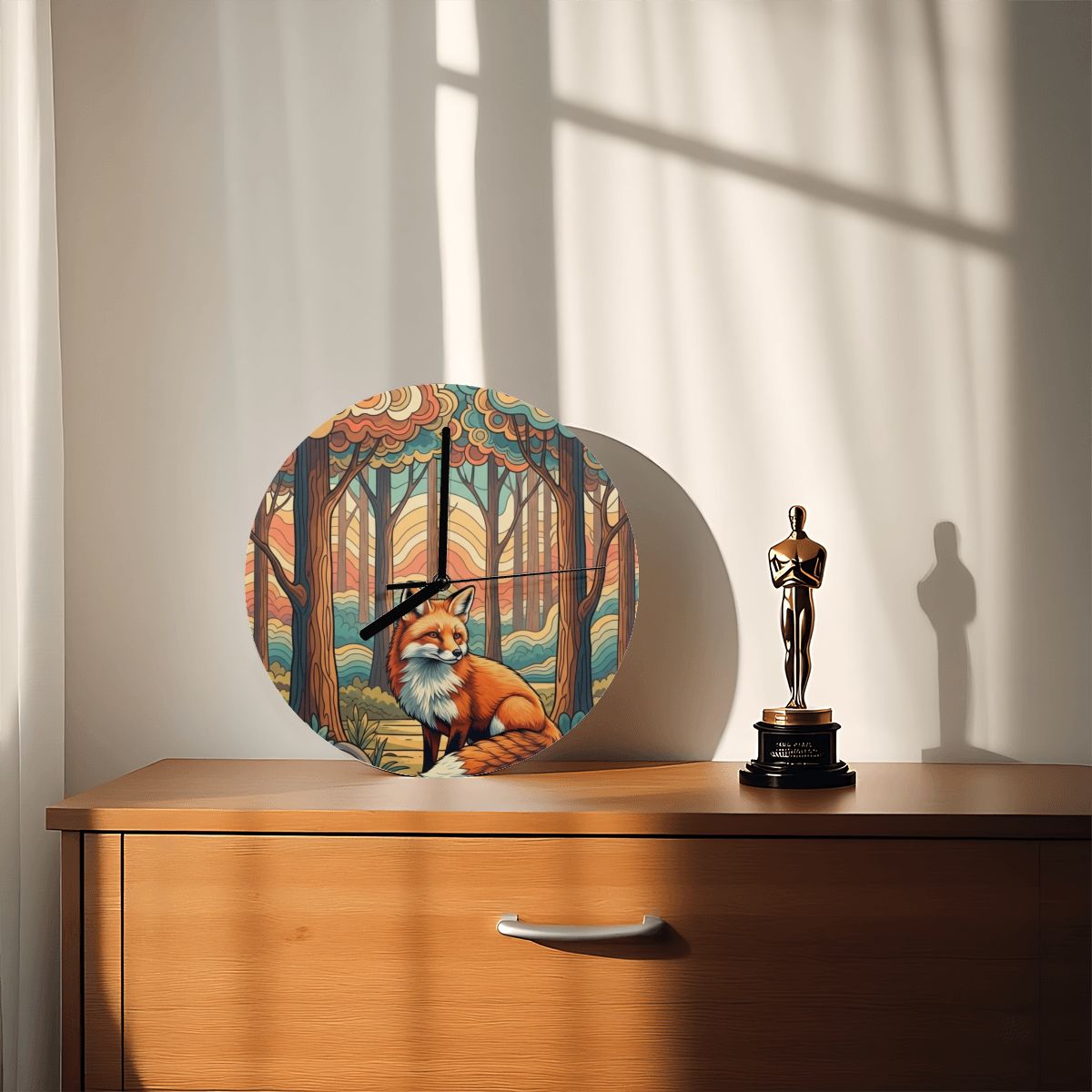 "Sunset Scout" Woodland Fox Wall Clock