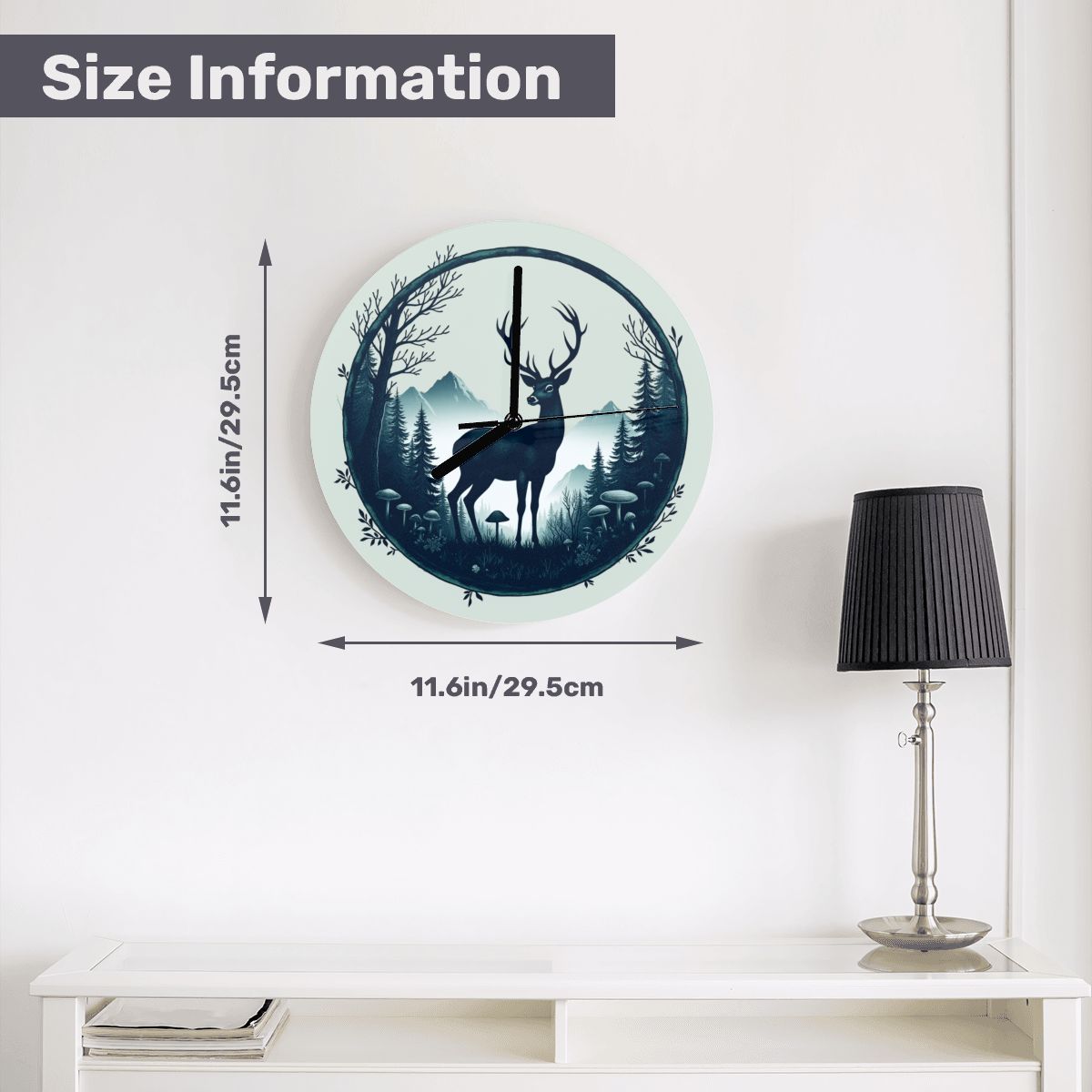 "Deer Grove" Woodland Wall Clock