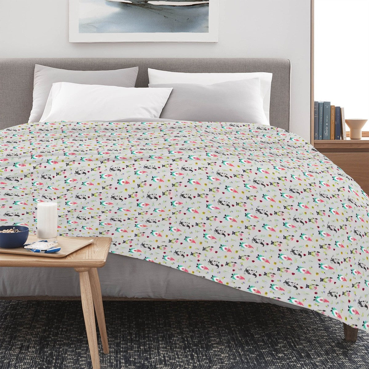 "Gnome Trails" Grey Blankets - Rabbit Haven