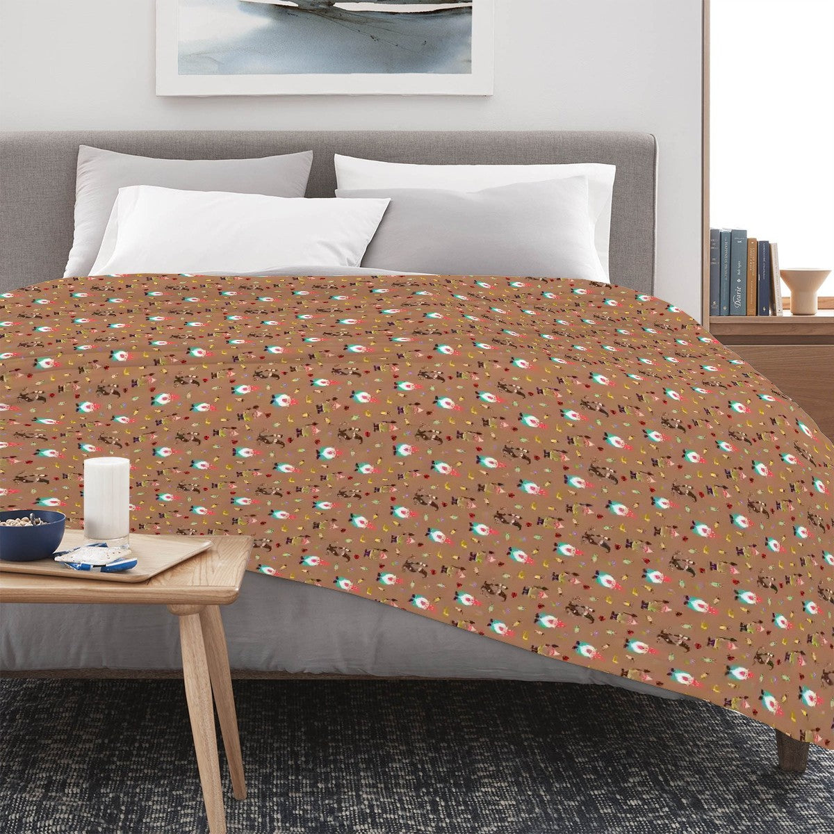 "Gnome Trails" Brown Blankets - Rabbit Haven