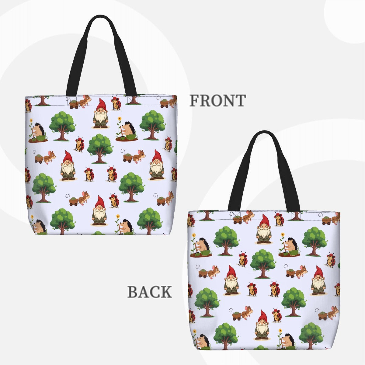 Gnome Folk & Friends Lavender Shoulder Bag – Whimsical Woodland Gnomes & Forest Animals Tote