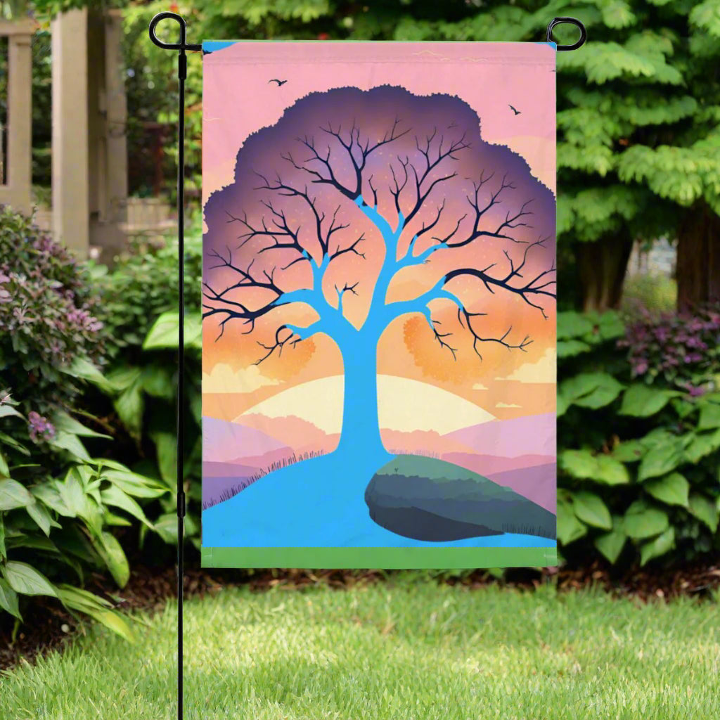 Serenity Tree Garden Flag – Tranquil Tree Outdoor Yard Decor