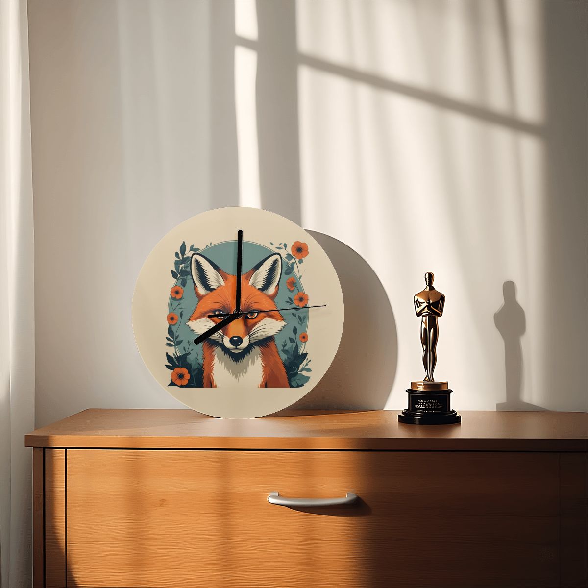 "Flora Fox" Woodland Wall Clock