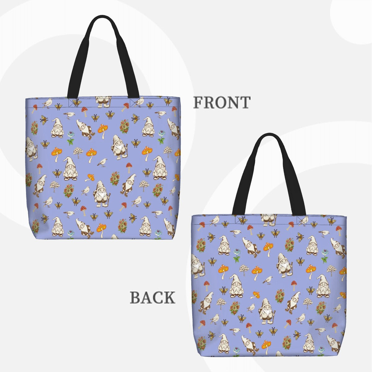 "Forest Folk" Shoulder Bag – Whimsical Gnome & Woodland Creature All Over Print