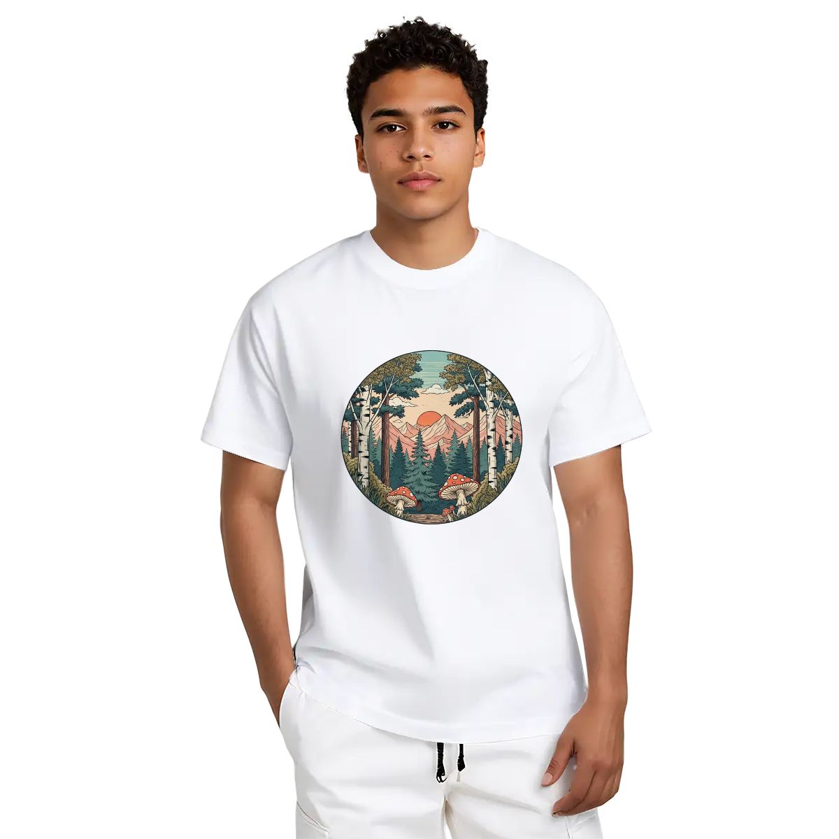 "Fungi Peaks" Mushroom T-Shirt - Rabbit Haven