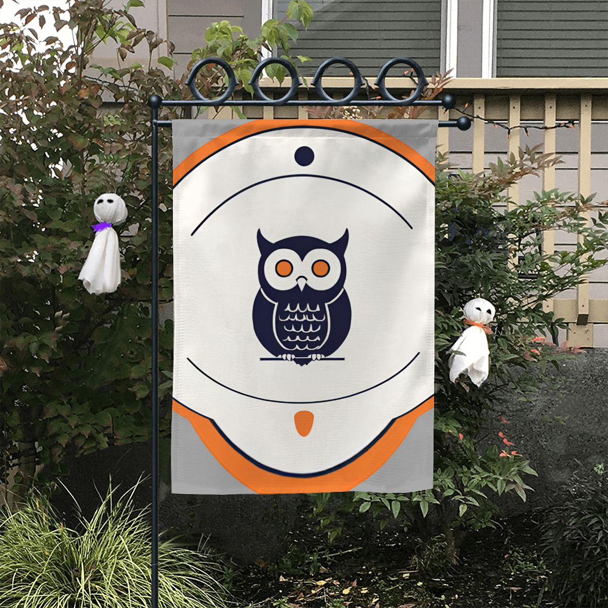 Wise Watcher Owl Garden Flag – Minimalist Outdoor Yard Banner