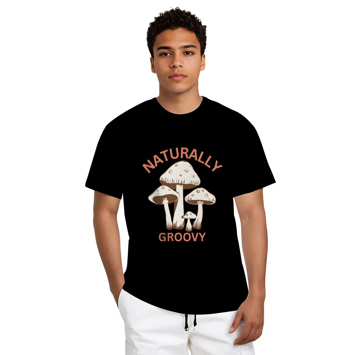 "Naturally Groovy" Mushroom T-Shirt Style2 - Rabbit Haven