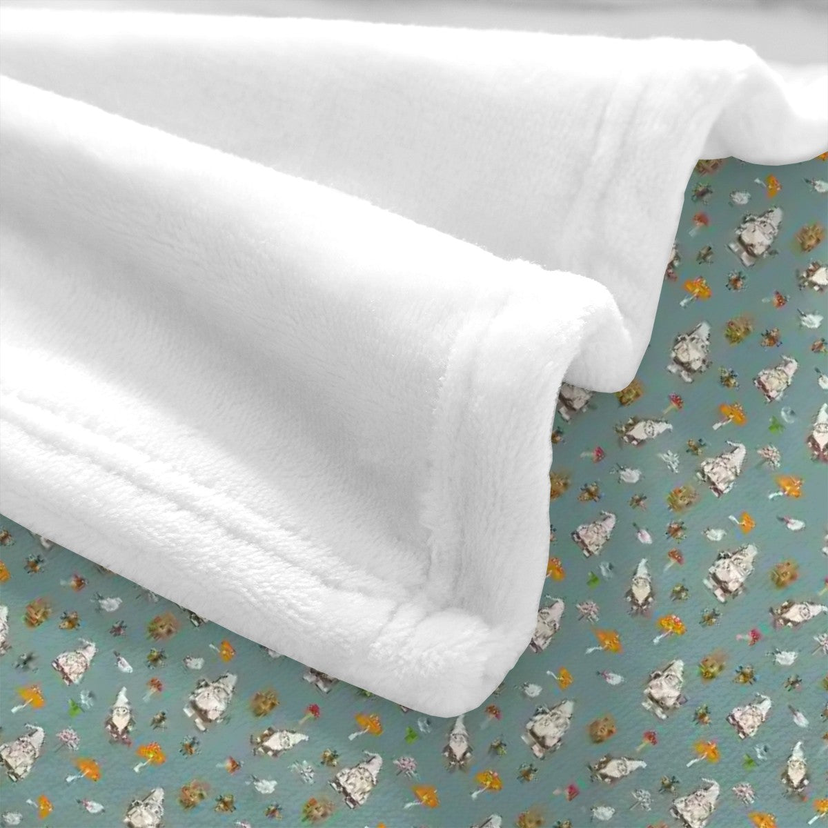 "Forest Folk" Slate Blue Blankets - Rabbit Haven