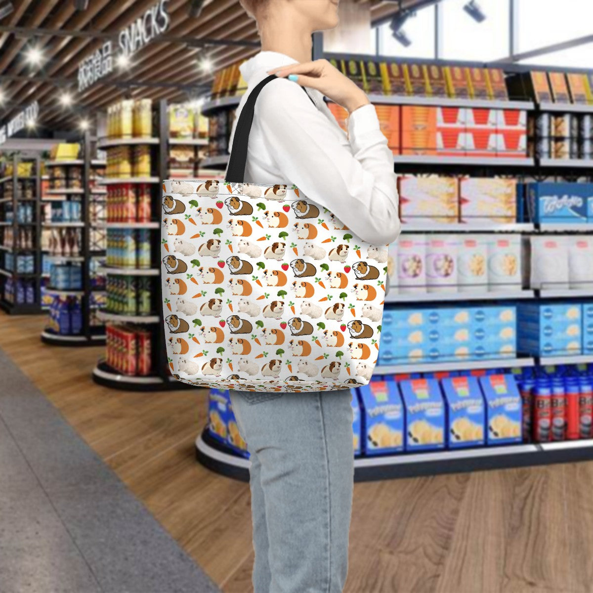 "Cavy Crew" Shoulder Bag – Cute Guinea Pig Pattern Shoulder Bag for Animal Lovers