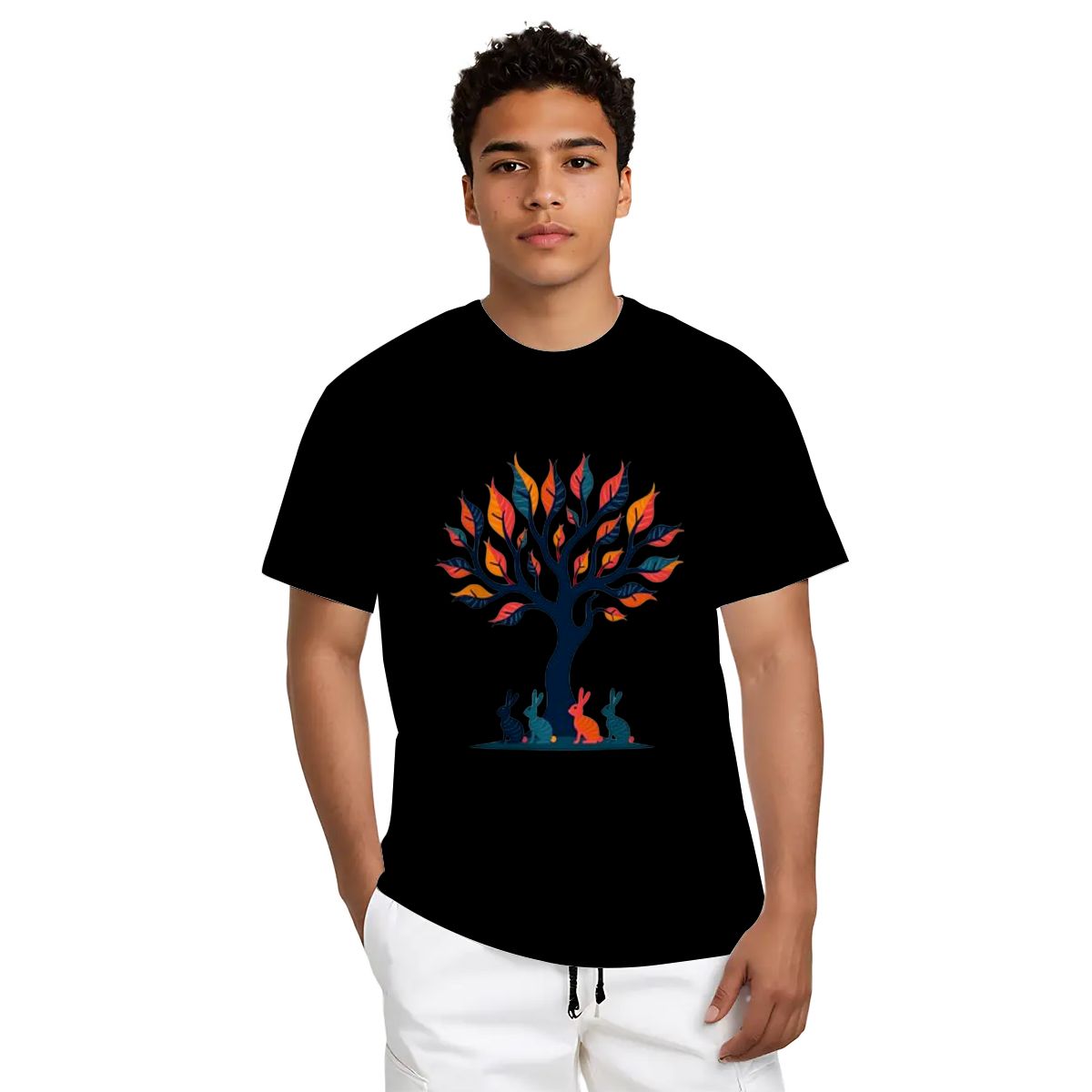 "Golden Hour Grove" Rabbit T-Shirt - Rabbit Haven