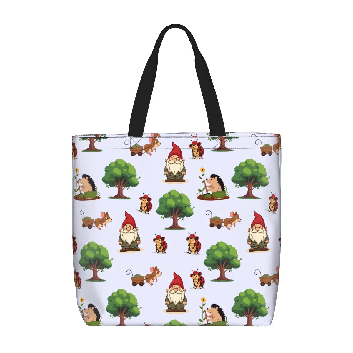 Gnome Folk & Friends Lavender Shoulder Bag – Whimsical Woodland Gnomes & Forest Animals Tote