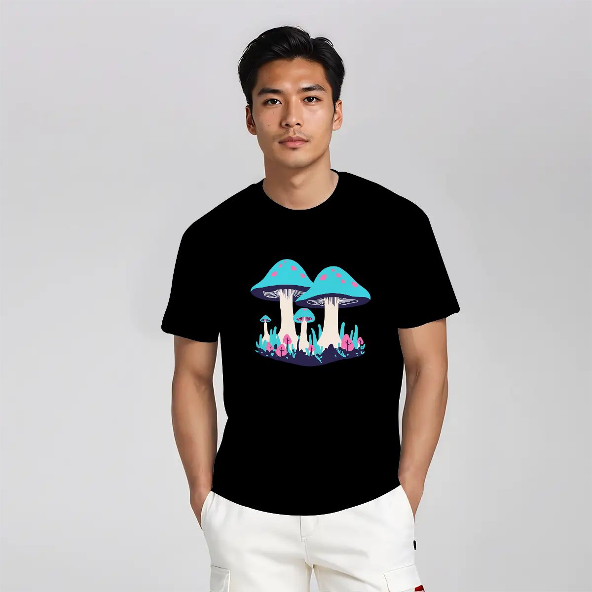 "Fungi Field" Mushroom T-Shirt - Rabbit Haven